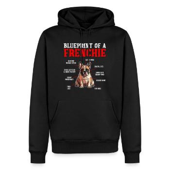 Bouledogue français Plan d’un Frenchie - Sweat à capuche Premium bio Homme - noir - Devant - Nico (187cm)