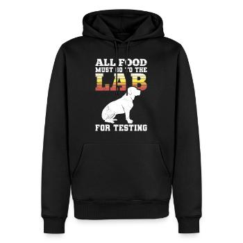 Labrador Tous les aliments doivent être envoyés au laboratoire pour être analysés - Sweat à capuche Premium bio Homme - noir - Devant - Nico (187cm)