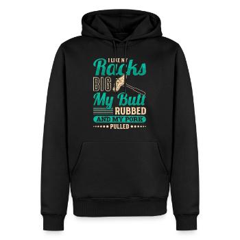 Fleischliebhaber Like my Racks Big Butt Rubbed - Männer Premium Bio Hoodie - Schwarz - Vorne - Nico (187cm)