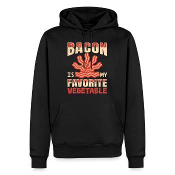 Le bacon anti-végétalien est mon légume préféré drôle - Sweat à capuche Premium bio Homme - noir - Devant - Nico (187cm)