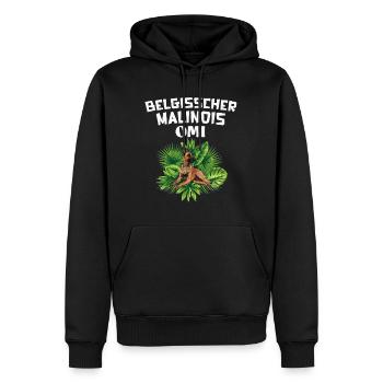 BELGISCHER MALINOIS OMI Belgischer Schäferhund - Männer Premium Bio Hoodie - Schwarz - Vorne - Nico (187cm)