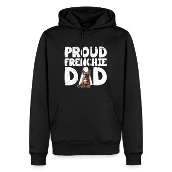 Bouledogue français Fan Marchandise Proud Frenchie - Sweat à capuche Premium bio Homme - noir - Devant - Nico (187cm)