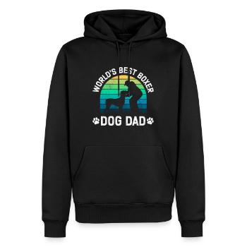 Deutscher Boxer WELTBESTER BOXER PAPA Boxer Fan - Männer Premium Bio Hoodie - Schwarz - Vorne - Nico (187cm)