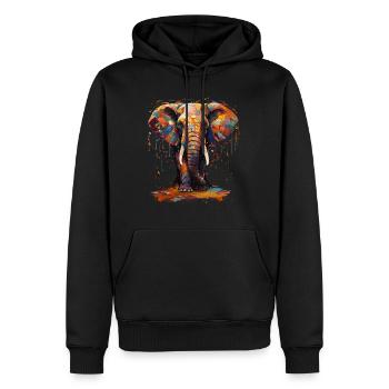 Elephant farbenfroh - Männer Premium Bio Hoodie - Schwarz - Vorne - Nico (187cm)