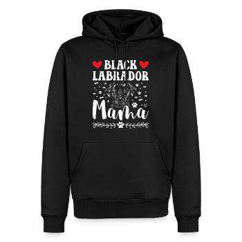 Schwarzer Labrador LABRADOR NOIR MAMA LABBI - Sweat à capuche Premium bio Homme - noir - Devant - Nico (187cm)