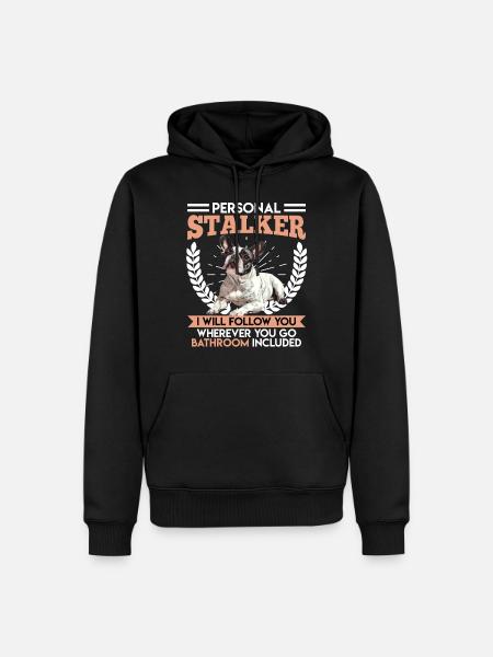 Frenchie PERSONAL STALKER Funny - Men’s Premium Organic Hoodie - black