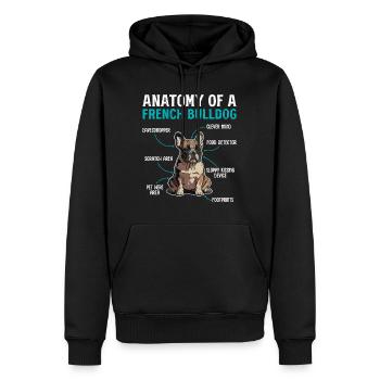 Anatomie einer Französischen Bulldogge - Männer Premium Bio Hoodie - Schwarz - Vorne - Nico (187cm)