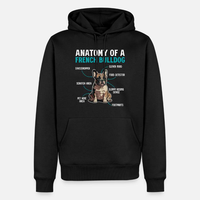 Anatomie d’un bouledogue français - Sweat à capuche Premium bio Homme - noir