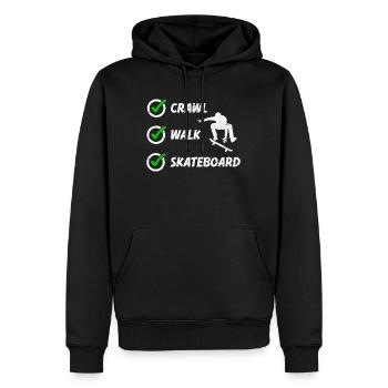 Crawl Walk Skateboard für einen Skater - Männer Premium Bio Hoodie - Schwarz - Vorne - Nico (187cm)