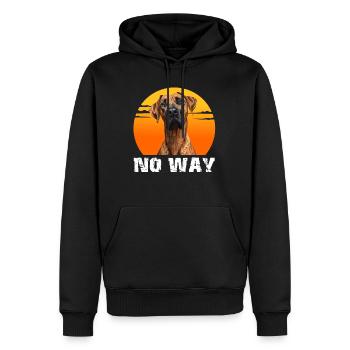 Rhodesian Ridgeback obstinément NON ! Drôle de crête - Sweat à capuche Premium bio Homme - noir - Devant - Nico (187cm)
