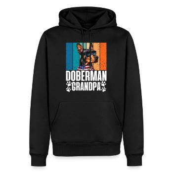 DOBERMAN GRANDPA Propriétaire de chien Vintage Vieux - Sweat à capuche Premium bio Homme - noir - Devant - Nico (187cm)