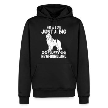 Terre-Neuve PAS UN OURS, JUSTE UN GROS TERRE-NEUVE DUVETEUX - Sweat à capuche Premium bio Homme - noir - Devant - Nico (187cm)