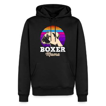 BOXER MAMA Deutscher Boxer Hundemama Boxer - Männer Premium Bio Hoodie - Schwarz - Vorne - Nico (187cm)