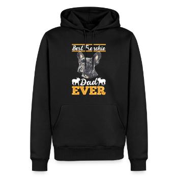 Bouledogue français MEILLEUR PAPA FRENCHIE DE TOUS LES TEMPS - Sweat à capuche Premium bio Homme - noir - Devant - Nico (187cm)