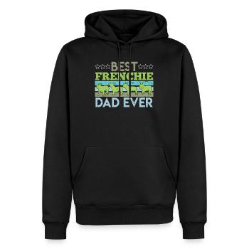 Bouledogue français MEILLEUR FRENCHIE DAD DE TOUS LES TEMPS - Sweat à capuche Premium bio Homme - noir - Devant - Nico (187cm)