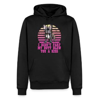 Frenchie n’a pas pété mes fesses t’a soufflé un baiser - Sweat à capuche Premium bio Homme - noir - Devant - Nico (187cm)