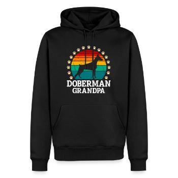 DOBERMAN GRANDPA Propriétaire de chien Dobie Doberman - Sweat à capuche Premium bio Homme - noir - Devant - Nico (187cm)