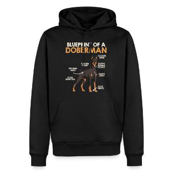 Doberman Propriétaire PLAN D’UN DOBERMAN Drôle - Sweat à capuche Premium bio Homme - noir - Devant - Nico (187cm)