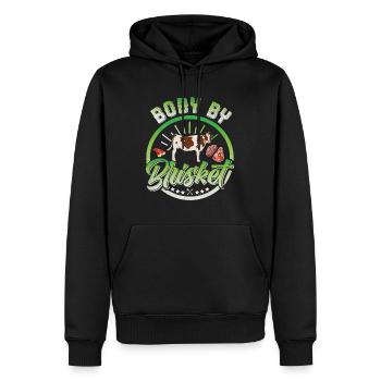 Éventail de viande BODY BY BRISKET Amateurs de viande - Sweat à capuche Premium bio Homme - noir - Devant - Nico (187cm)