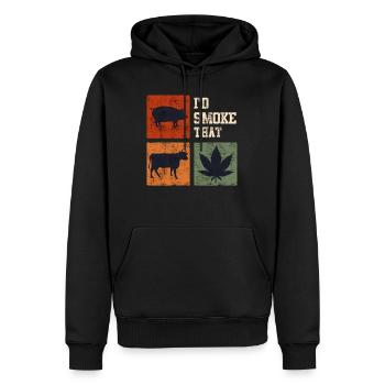 Grillades d’amateurs de viande Je fumerais ce barbecue - Sweat à capuche Premium bio Homme - noir - Devant - Nico (187cm)