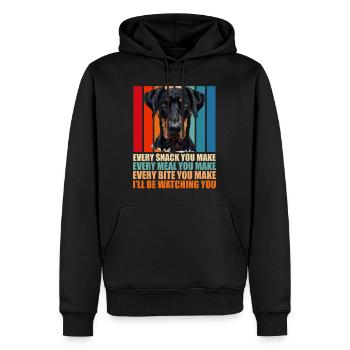 Doberman Hund EVERY SNACK YOU MAKE Lustiges - Männer Premium Bio Hoodie - Schwarz - Vorne - Nico (187cm)