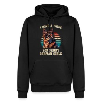 Les bergers allemands ont un faible pour les allemands à fourrure - Sweat à capuche Premium bio Homme - noir - Devant - Nico (187cm)