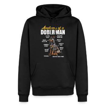 Propriétaire de Doberman ANATOMIE D'UN DOBERMAN Drôle - Sweat à capuche Premium bio Homme - noir - Devant - Nico (187cm)