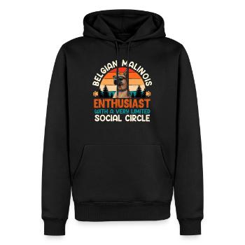 BELGE MALINOIS PASSIONNÉ Propriétaire Belge - Sweat à capuche Premium bio Homme - noir - Devant - Nico (187cm)