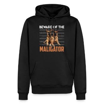 Malinois VORSICHT VOR DEM MALIGATOR Belgischer - Männer Premium Bio Hoodie - Schwarz - Vorne - Nico (187cm)