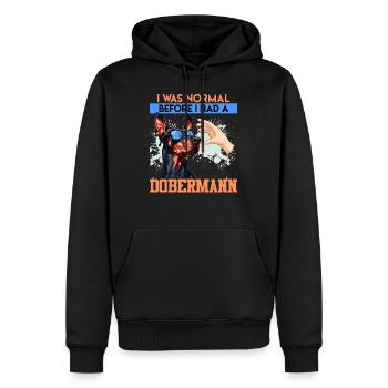 Le propriétaire d'un doberman était normal avant que j'en ai un - Sweat à capuche Premium bio Homme - noir - Devant - Nico (187cm)