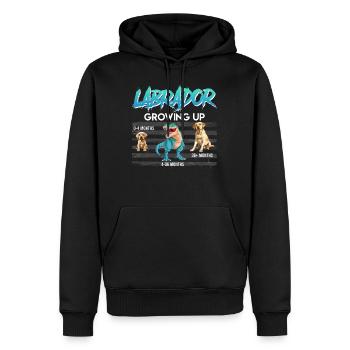Labrador Besitzer VOM WELPEN BIS ZUM HUND Lustiges - Männer Premium Bio Hoodie - Schwarz - Vorne - Nico (187cm)
