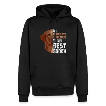 Labrador Hund My Chocolate Labrador my Best Buddy - Männer Premium Bio Hoodie - Schwarz - Vorne - Nico (187cm)