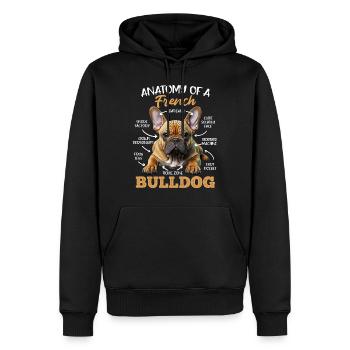 Anatomie Bouledogue Français Propriétaire Drôle - Sweat à capuche Premium bio Homme - noir - Devant - Nico (187cm)