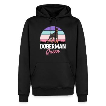 DOBERMAN QUEEN Doberman Propriétaire de chien Cool - Sweat à capuche Premium bio Homme - noir - Devant - Nico (187cm)