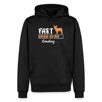 Französische Bulldogge FART Loading... Lustiges - Männer Premium Bio Hoodie - Schwarz - Vorne - Nico (187cm)