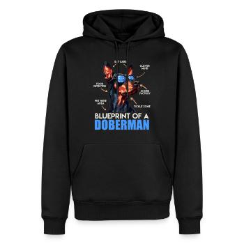Doberman Propriétaire PLAN D’UN DOBERMAN Drôle - Sweat à capuche Premium bio Homme - noir - Devant - Nico (187cm)