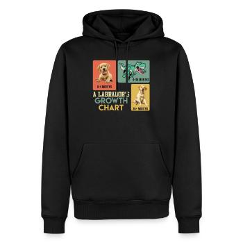 Labrador Liebhaber Labrador WACHSTUMSTABELLE - Männer Premium Bio Hoodie - Schwarz - Vorne - Nico (187cm)
