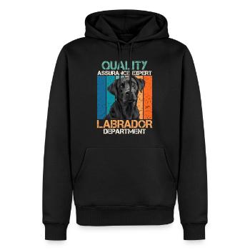 Labrador Hund QUALITY LABRADOR DEPARTMENT Lustig - Männer Premium Bio Hoodie - Schwarz - Vorne - Nico (187cm)
