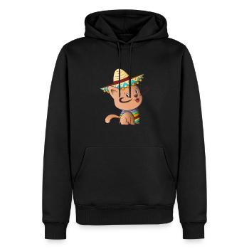 Drôle de chat mexicain chaton mignon Mexique - Sweat à capuche Premium bio Homme - noir - Devant - Nico (187cm)