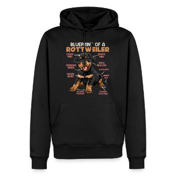 Rottie BLUEPRINT OF A ROTTWEILER Besitzer Lustiges - Männer Premium Bio Hoodie - Schwarz - Vorne - Nico (187cm)