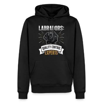 Labradors: Quality Control Experts Besitzer - Männer Premium Bio Hoodie - Schwarz - Vorne - Nico (187cm)