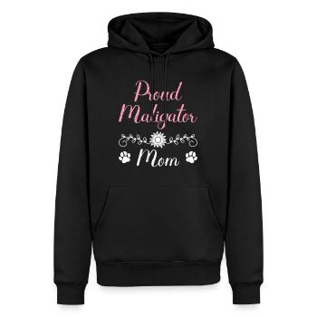 Belgischer Schäferhund PROUD MALIGATOR MOM - Männer Premium Bio Hoodie - Schwarz - Vorne - Nico (187cm)