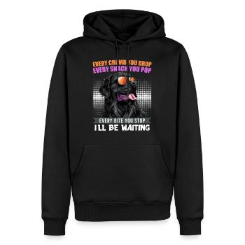 Terre-Neuve CHAQUE MIETTE QUE TU DÉPOSES, JE T’ATTENDRAI - Sweat à capuche Premium bio Homme - noir - Devant - Nico (187cm)