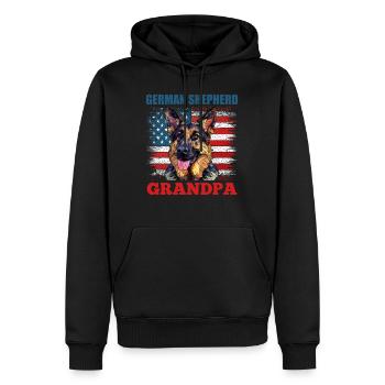 Deutscher Schäferhund GERMAN SHEPHERD GRANDPA - Männer Premium Bio Hoodie - Schwarz - Vorne - Nico (187cm)
