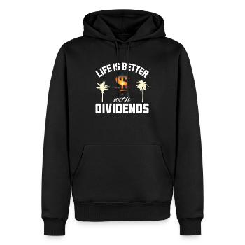 Life is better with Dividends Dividenden Investor - Men’s Premium Organic Hoodie - black - Front - Nico (187cm)