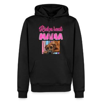 RIDGEBACK MAMA Rhodesian Ridgeback Hundemama - Männer Premium Bio Hoodie - Schwarz - Vorne - Nico (187cm)