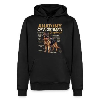 Anatomie des Deutschen Schäferhundes Lustiges - Männer Premium Bio Hoodie - Schwarz - Vorne - Nico (187cm)