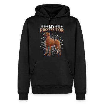 Chiens Rhodesian Ridgeback MY PROTECTOR - Sweat à capuche Premium bio Homme - noir - Devant - Nico (187cm)
