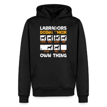 Labradors Doing Their Own Thing Lustiges - Männer Premium Bio Hoodie - Schwarz - Vorne - Nico (187cm)