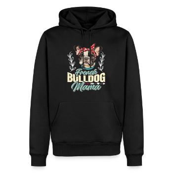 Hundemama FRENCH BULLDOG MOM Hundebesitzerin - Männer Premium Bio Hoodie - Schwarz - Vorne - Nico (187cm)